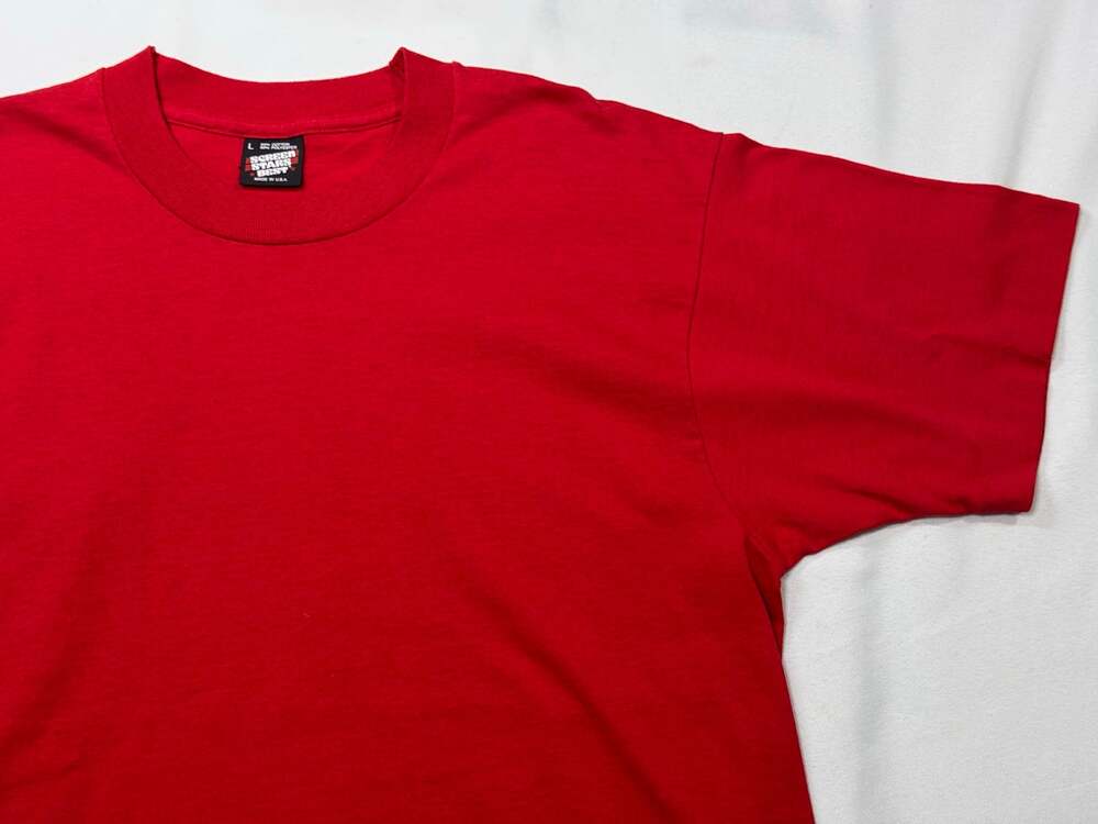 Vintage Screen Stars Best Red Blank T-Shirt Single Stitch Made in USA Large